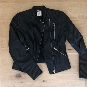 Zara black leather jacket